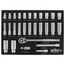 28-Piece, 1/2" Drive Standard and Deep Socket Tray Set - SAE