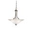 Dover 19" 3 Light Convertible Pendant or Semi Flush w/ Etched Seeded Glass (Brushed Nickel)