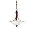 Dover 19" 3 Light Convertible Pendant or Semi Flush w/ Alabaster Swirl Glass (Tannery Bronze)