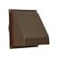 6" Brown Plastic Wall Exhaust Hood Vent w/ Spring Damper & 1/4" Removable Screen, 1-1/2" Collar, Flat Flange