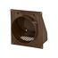 6" Brown Plastic Wall Exhaust Hood Vent w/ Spring Damper & 1/4" Removable Screen, 1-1/2" Collar, Flat Flange