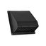 6" Black Plastic Wall Exhaust Hood Vent w/ Spring Damper & 1/4" Removable Screen, 1-1/2" Collar, Flat Flange