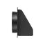 6" Black Plastic Wall Exhaust Hood Vent w/ Spring Damper & 1/4" Removable Screen, 1-1/2" Collar, Flat Flange