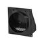 6" Black Plastic Wall Exhaust Hood Vent w/ Spring Damper & 1/4" Removable Screen, 1-1/2" Collar, Flat Flange