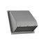 6" Gray Plastic Wall Exhaust Hood Vent w/ Spring Damper & 1/4" Removable Screen, 1-1/2" Collar, Flat Flange