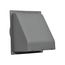 6" Gray Plastic Wall Exhaust Hood Vent w/ Spring Damper & 1/4" Removable Screen, 1-1/2" Collar, Flat Flange