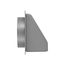 6" Gray Plastic Wall Exhaust Hood Vent w/ Spring Damper & 1/4" Removable Screen, 1-1/2" Collar, Flat Flange