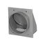 6" Gray Plastic Wall Exhaust Hood Vent w/ Spring Damper & 1/4" Removable Screen, 1-1/2" Collar, Flat Flange