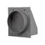 6" Gray Plastic Wall Exhaust Hood Vent w/ Spring Damper & 1/4" Removable Screen, 1-1/2" Collar, Flat Flange