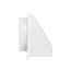 6" White Plastic Wall Exhaust Hood Vent w/ Spring Damper & 1/4" Removable Screen, 1-1/2" Collar, Flat Flange