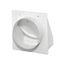 6" White Plastic Wall Exhaust Hood Vent w/ Spring Damper & 1/4" Removable Screen, 1-1/2" Collar, Flat Flange