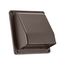 8" Brown Plastic Wall Exhaust Vent w/ Spring Damper & Screen