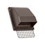 8" Brown Plastic Wall Exhaust Vent w/ Spring Damper & Screen