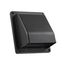 8" Black Plastic Wall Exhaust Vent w/ Spring Damper & Screen