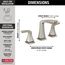 Vesna 2 Lever Handle Widespread Bathroom Faucet, 1.2 gpm, 35789LF-SP (Spotshield Brushed Nickel)