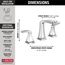 Vesna 2 Handle Widespread Bathroom Faucet, Lever Handles, 1.2 gpm, 35789LF (Chrome)