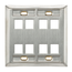 Stainless Steel Quickport, Wallplate, Dual-Gang, 8-port, w/ ID Windows