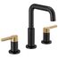 Nicoli 2 Handle Widespread Bathroom Faucet (Matte Black/Champagne Bronze), 35849LF-GZ