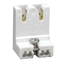 Medium Base, T8 Only Bi-pin, Fluorescent Lampholder, Low Profile (White) Captive Nut & Screw