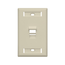 Angled Single-Gang Quickport, Wallplate w/ ID Windows, 1-port (Ivory)