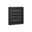 6" Black Plastic Louvered Wall Exhaust Vent