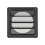 6" Black Plastic Louvered Wall Exhaust Vent w/ 1/8" Metal Bug Screen, Flush Mount