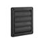 6" Black Plastic Louvered Wall Exhaust Vent w/ 1/8" Metal Bug Screen, Flush Mount