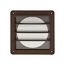 6" Brown Plastic Louvered Wall Exhaust Vent w/ 1/8" Metal Bug Screen, Flush Mount