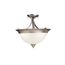 Dover 15.25" 3 Light Semi Flush w/ Etched Seeded Glass (Brushed Nickel)