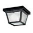 7.5" 1 Light Outdoor Flush Mount w/ Clear Textured Glass (Black)