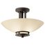 Hendrik 15" 2 Light Semi Flush w/ Light Umber Etched Glass (Olde Bronze)