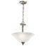 Wynberg 15" 2 Light Convertible Inverted Pendant/Semi Flush w/ Satin Etched Glass (Brushed Nickel)