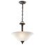 Wynberg 15" 2 Light Convertible Inverted Pendant/Semi Flush w/ Satin Etched Glass (Olde Bronze)
