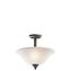 Wynberg 15" 2 Light Convertible Inverted Pendant/Semi Flush w/ Satin Etched Glass (Olde Bronze)