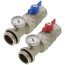 Union Ball Valve w/ Thermometer for 1-1/2" Brass Manifold (Set of 2)