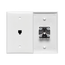 Midsize Telephone Wall Jack, 6p4c (White)