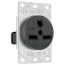 Straight Blade Single Receptacle, 2P, 3-Wire - Black (20A, 250V)