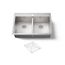 Vault 33" 1-Hole Top/Undermount Double Bowl Kitchen Sink, K-3820-1-NA