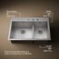 Vault Smart Divide 33" 4-Hole Top/Undermount Double Bowl Kitchen Sink, K-3839-3-NA