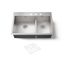 Vault Smart Divide 33" 4-Hole Top/Undermount Double Bowl Kitchen Sink, K-3839-3-NA