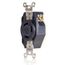30A, 600V 3-Phase, NEMA L13-30R, 3P, 3W, Flush Mtg Locking Receptacle, Non-Grounding, V-0-MAX (Black)