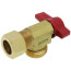1/4 Turn Short Brass Ball Valve for Washing Machine Outlet Box, w/ UNS Red Nut (Compression)