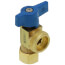 1/4 Turn Short Brass Ball Valve for Washing Machine Outlet Box, w/ UNS Blue Nut (Compression)