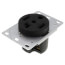 Straight Blade Single Receptacle, 3P, 4-Wire - Black (30A, 125/250V)