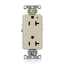 Decora Plus Isolated Ground Duplex Receptacle Outlet,  Smooth Face, 20A, 125V Back or Side Wire, NEMA 5-20R, 2-Pole, 3-Wire, Self-Grounding (Ivory)