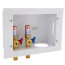 Metal Copper Washing Machine Outlet Box w/ Water Hammer Arrestor, 1/4 Turn, 2" Rubber Tailpiece (Standard Pack)