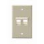 Angled Single-Gang Quickport, Wallplate, 2-port (Ivory)