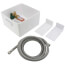 Square Copper Ice Maker Outlet Box w/ Water Hammer Arrestor, 1/4 Turn, 6' SS Hose, Low Lead (Standard Pack)
