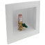 Square Copper Ice Maker Outlet Box w/ Water Hammer Arrestor, 1/4 Turn, 6' SS Hose, Low Lead (Standard Pack)