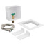 Square Copper Ice Maker Outlet Box w/ 1/4 Turn, 6' SS Hose, Low Lead (Standard Pack)